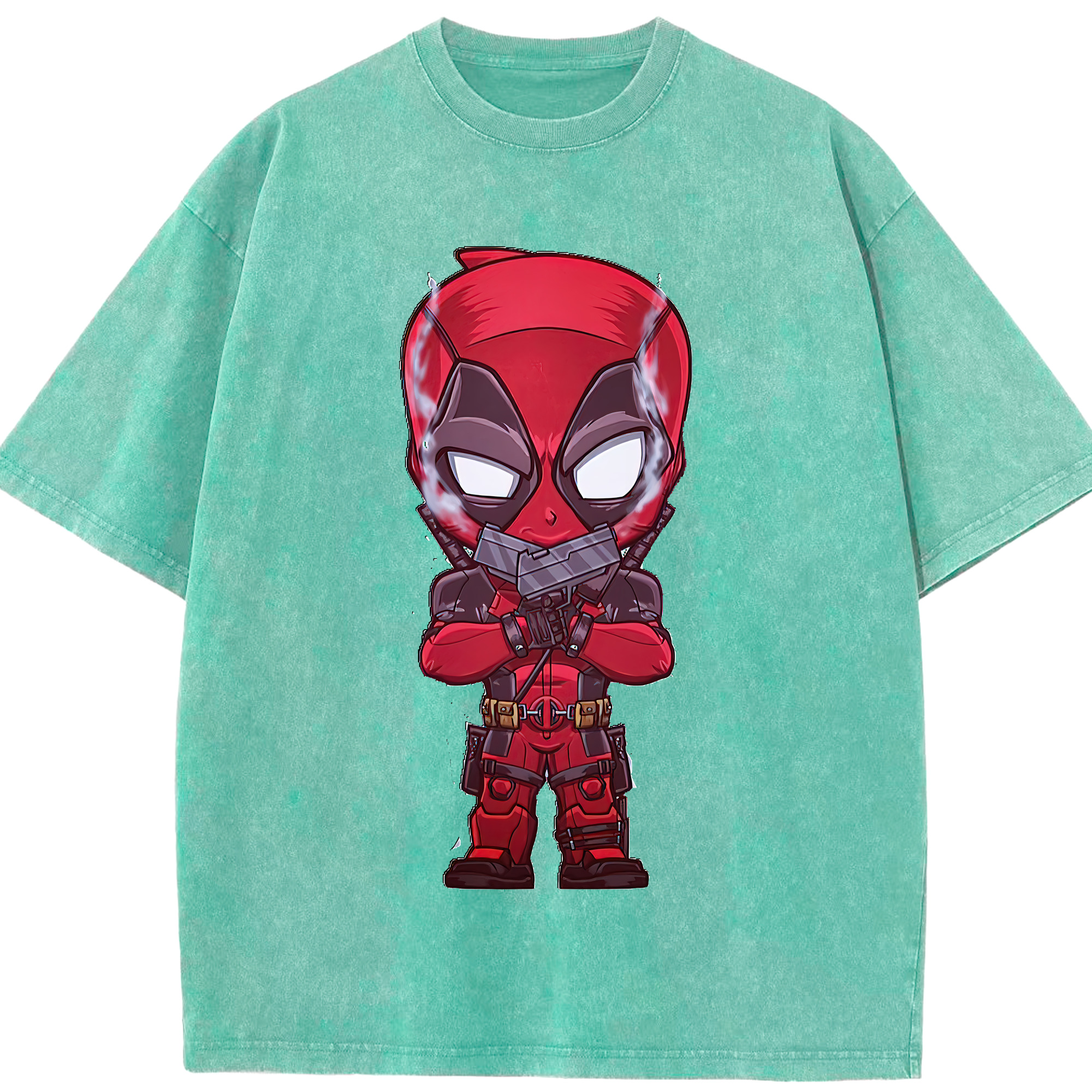 （画像用） Deadpool デッドプール 綿100% ヴィンテージ風 半袖Tシャツ（フロントプリント）